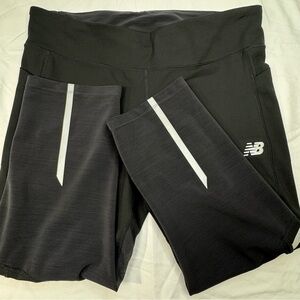 New Balance Women Legging XL Black Impact Tight Yoga Athletic WP83226 Reflective